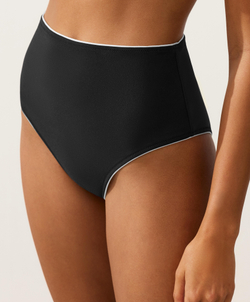 OYSHO Высокие плавки бикини с Piping, черный