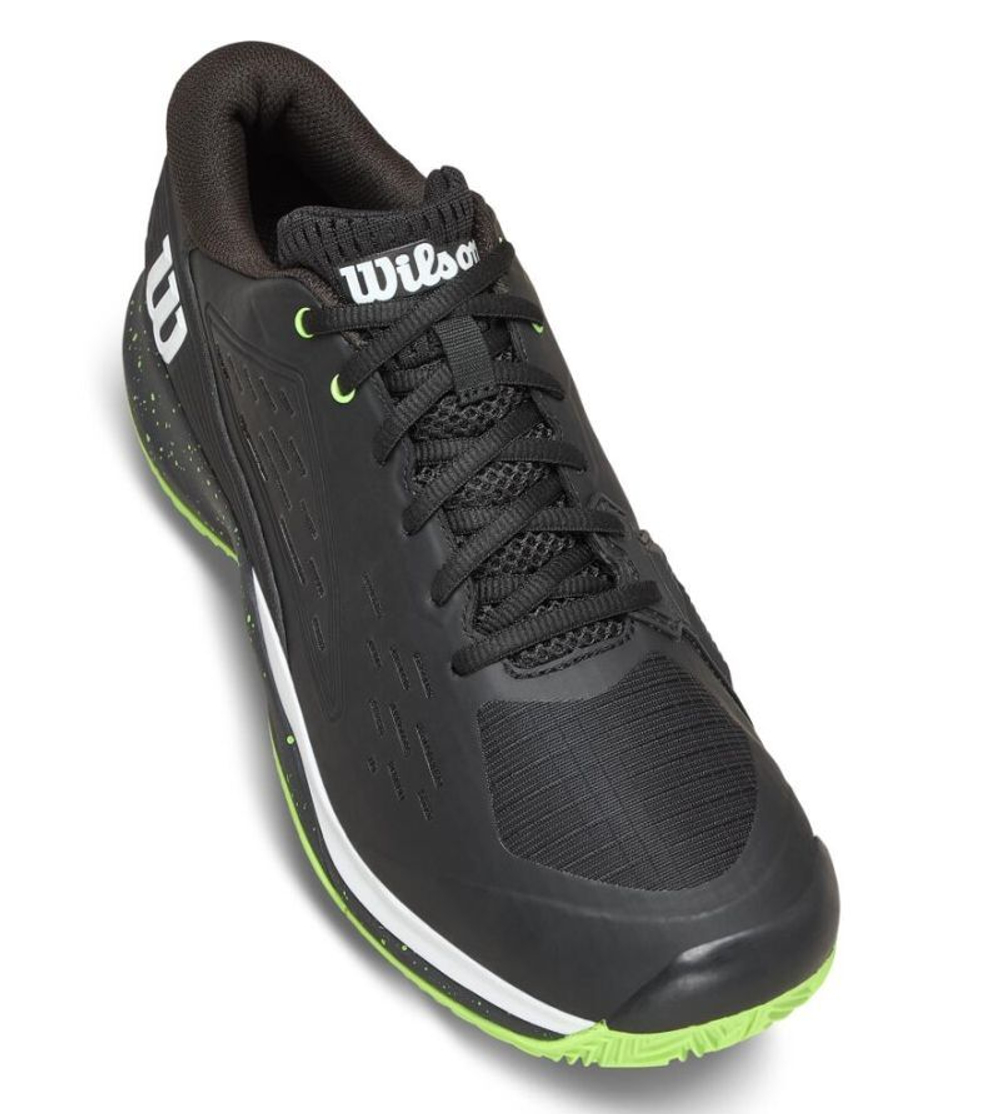 Мужские кроссовки теннисные Wilson Rush Pro Ace Clay TP - black/green/white