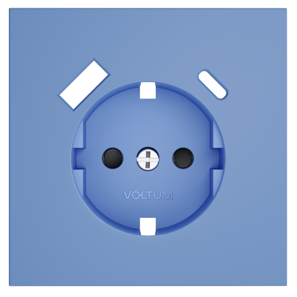 Накладка для розетки с заземлением и защитными шторками, с USB A+C, S70 (деним)