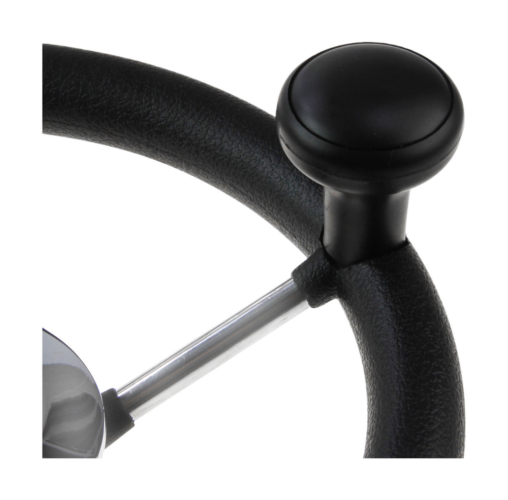 Рулевое колесо LIPARI обод черный, спицы серебряные, ⌀ 280 мм со спинером