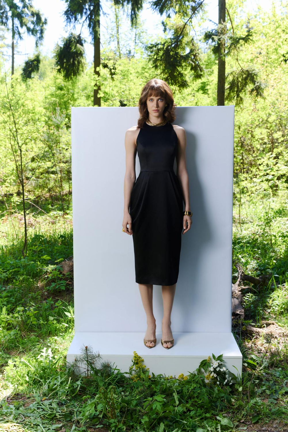 Платье миди с юбкой тюльпан