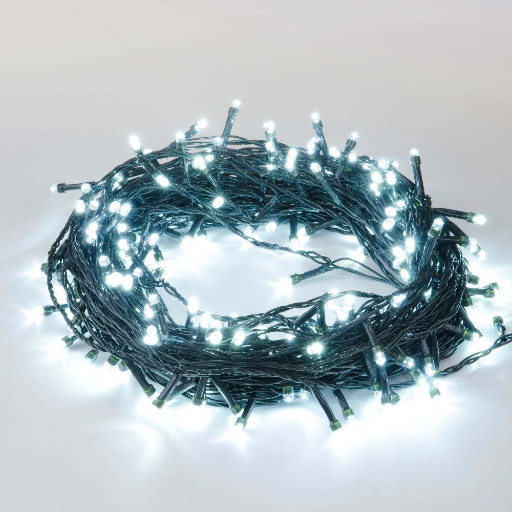 ULD-S3000-300-DGA WHITE IP20 Гирлянда светодиодная. 30м. 300 светодиодов. Белый свет. Провод зеленый. ТМ Uniel