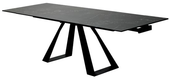 Стол FONDI 180 MARBLES NERO KL-116 Черный мрамор матовый, итальянская керамика/ черный каркас
