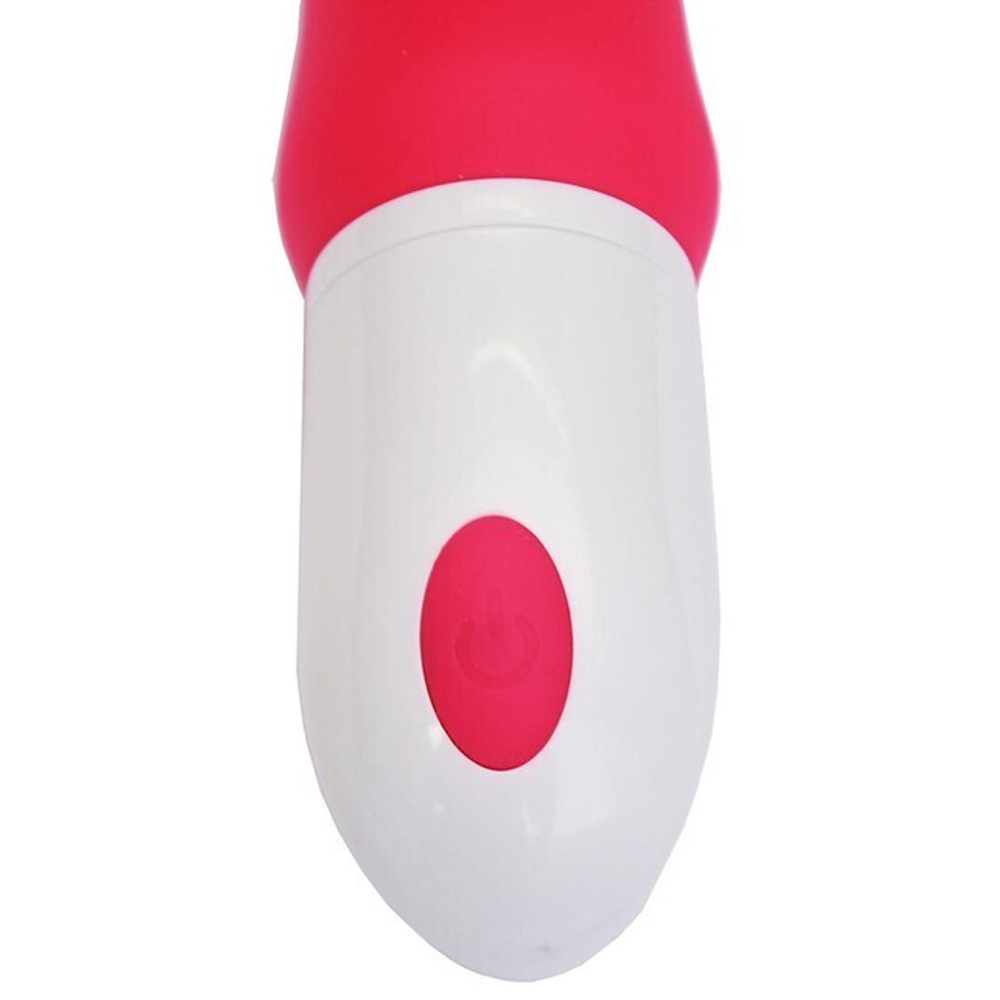 Розовый гибкий рельефный вибратор Sparta ( 9 режимов ) (Цвет: розовый с белым)