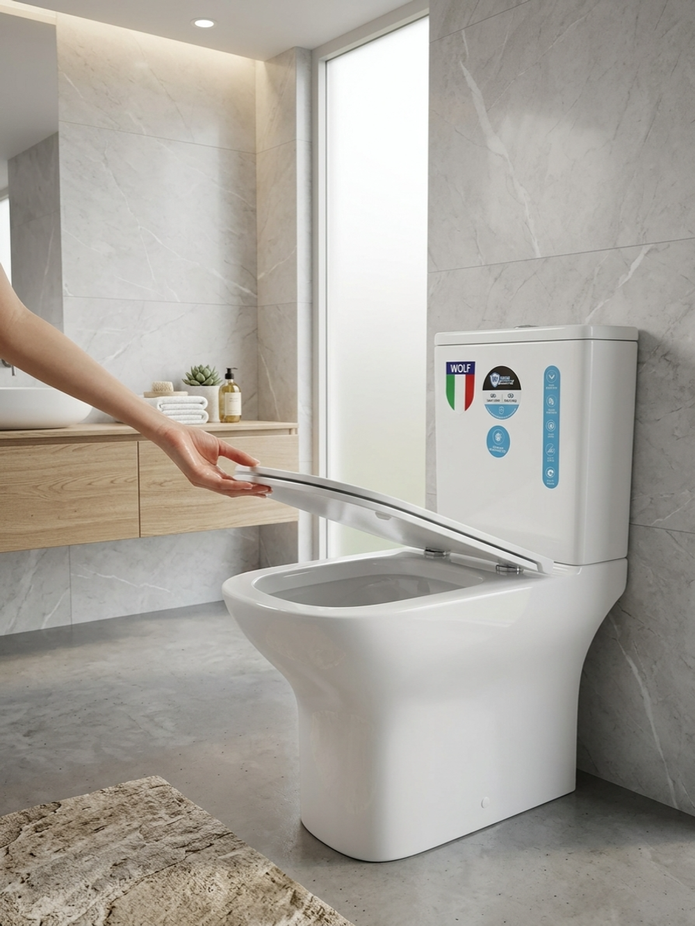 Унитаз бачок с чашой безободковый 132 QUIET P Trap