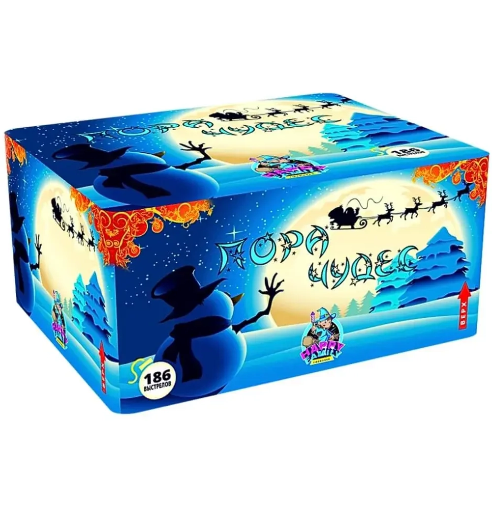 Батарея салютов Пора чудес (FP-B114) от Фаворит Пиро Групп, 186 выстрелов, 20–25 мм