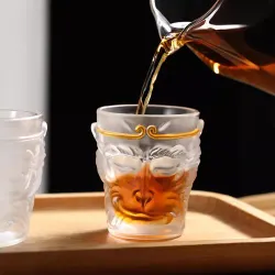 Чашка 240 мл чайно-кофейная без ручки матовая Monkey King Barista d 7,3 см h9 см стекло Barbossa [1]