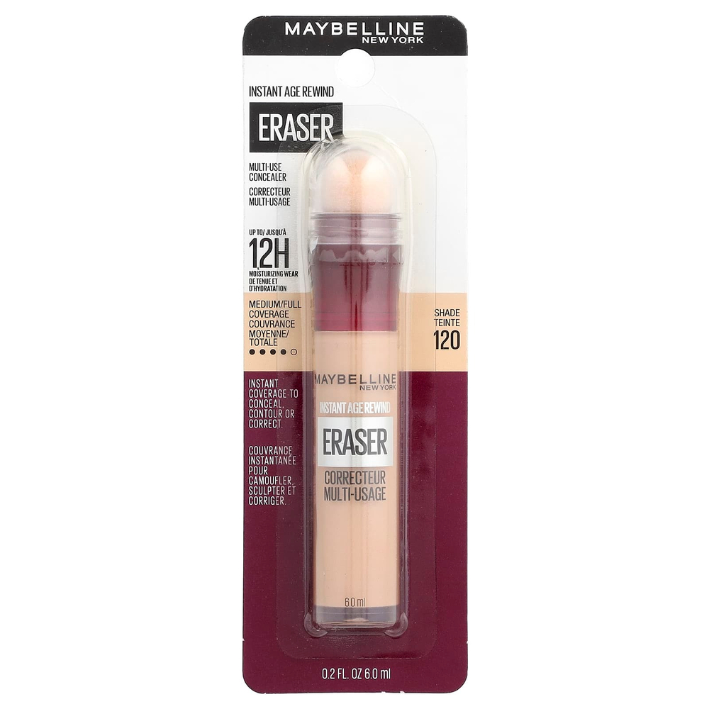 Maybelline, Instant Age Rewind, антивозрастной универсальный консилер, оттенок 120 светлый, 6 мл (0,2 жидк. унции)