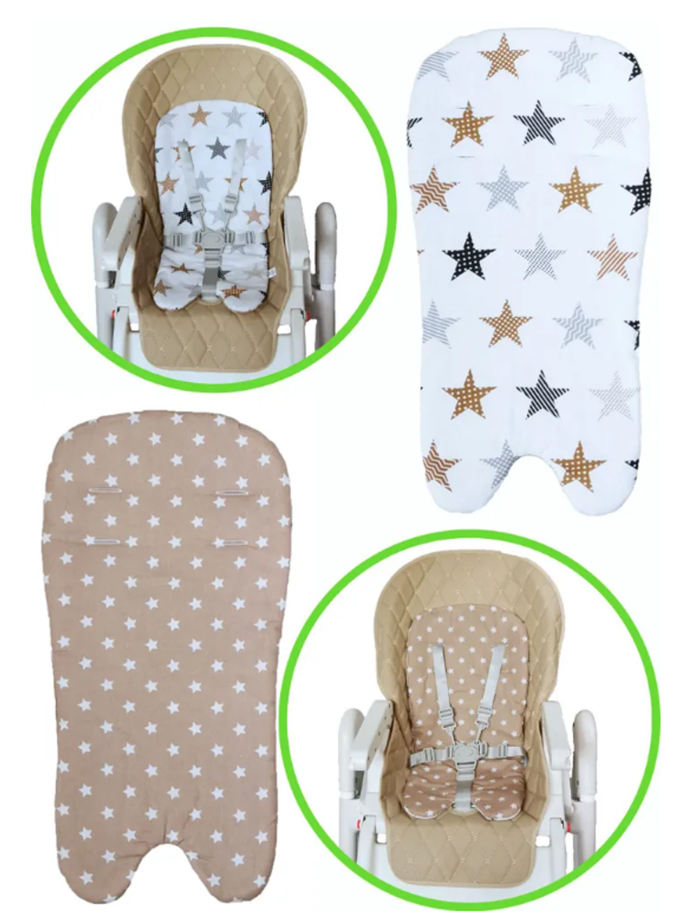 Вкладыш - матрасик МИНИ в стульчик для кормления, универсальный, двухсторонний.