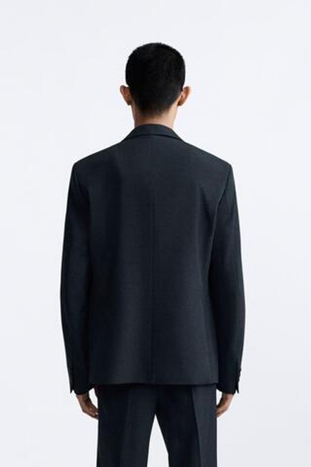 ZARA КОСТЮМНЫЙ БЛЕЙЗЕР КОМФОРТНОЙ ПОСАДКИ, МОРСКОЙ СИНИЙ