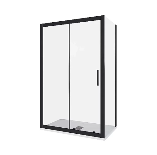 Душевой уголок Good Door Cofe WTW+SP 140х80 стекло прозрачное/профиль черный