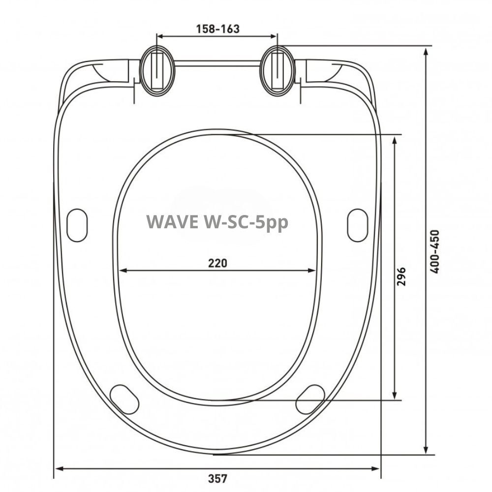Сиденье д/унитаза  WAVE W-SC-5pp полипропилен БЕЛЫЙ глянец (Бореаль,Алькор,Хит,Мерида,Eco) 11