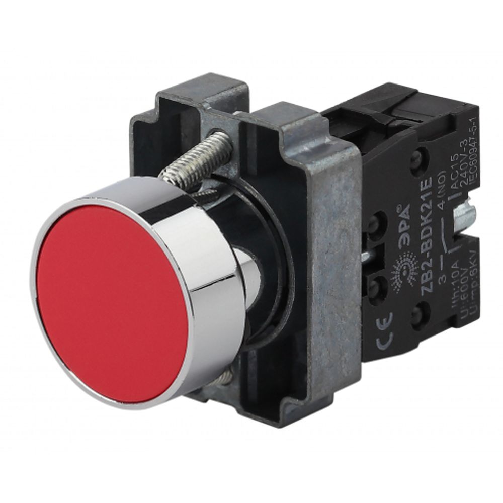 Кнопка управления ЭРА BBT60-BA-K04E LAY5-BA41 без подсветки красная 1з | Кнопки управления