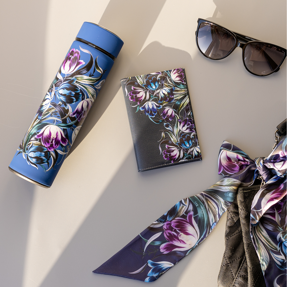 Обложка на паспорт кожаная Жостово