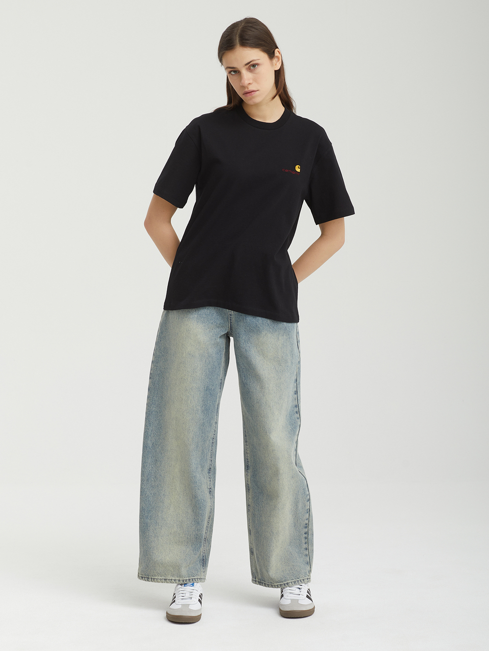 Женские Джинсы Cherry Garment Washing Wide-fit