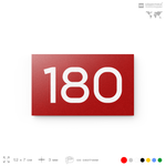 Номер на дверь 180, табличка на дверь для офиса, квартиры, кабинета, аудитории, склада, красная 120х70 мм, Айдентика Технолоджи