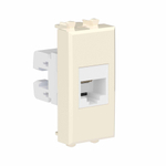 Телефонная розетка RJ-12 без шторки модульная, "Avanti", "Ванильная дымка", 1 модуль