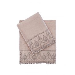 Набор полотенец Lina бежевое 2 предмета TIVOLYO HOME Турция