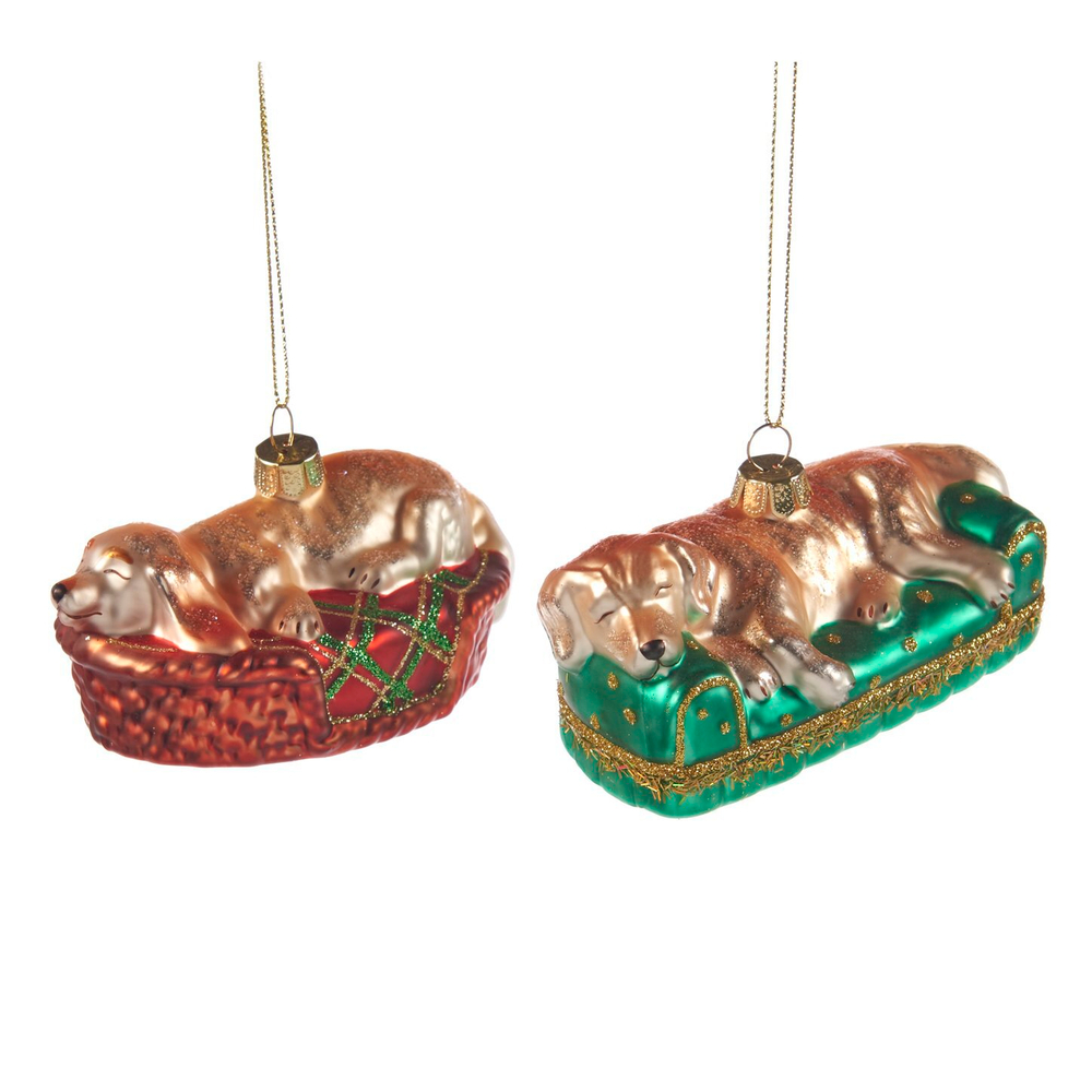 Украшение Спящие собачки 2шт 10.5см Goodwill красные/зеленые в ассортименте
