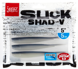 Виброхвост LJ 3D Slick Shad-V 5" (12.7 см), цвет 014, 5 шт.