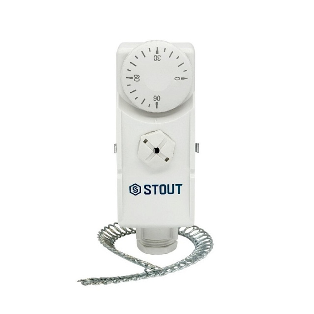 Термостат накладной механический STOUT ( 220В, 0-90 °C)