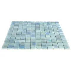 STP-GN003-L Natural Мозаичная плитка из стекла Steppa зеленая голубая с перламутром