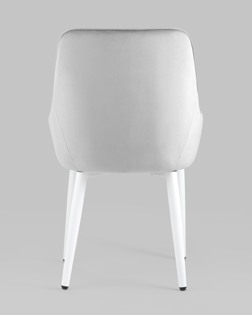 Стул Диана велюр серый ножки белые