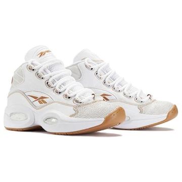 Reebok Question Винтажные баскетбольные кроссовки MID Топ Белый-коричневый Унисекс