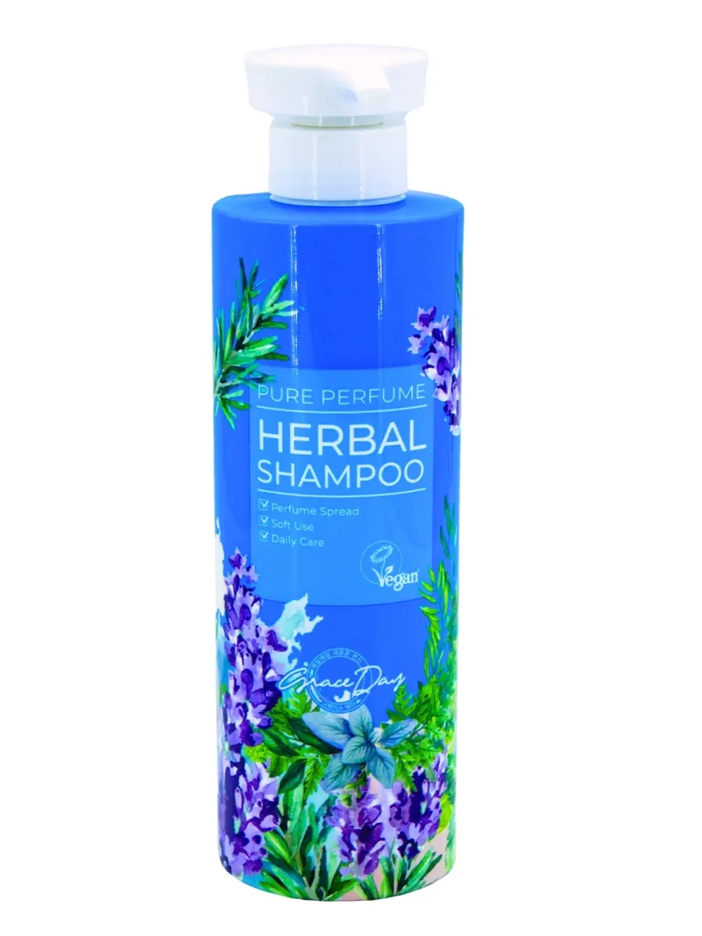 GRACE DAY - ШАМПУНЬ ДЛЯ ВОЛОС ПАРФЮМЕРНЫЙ С ЭКСТРАКТАМИ ТРАВ PURE PERFUME HERBAL SHAMPOO, 500 МЛ.