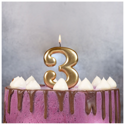 Свечи-цифры Золотые, 8 см