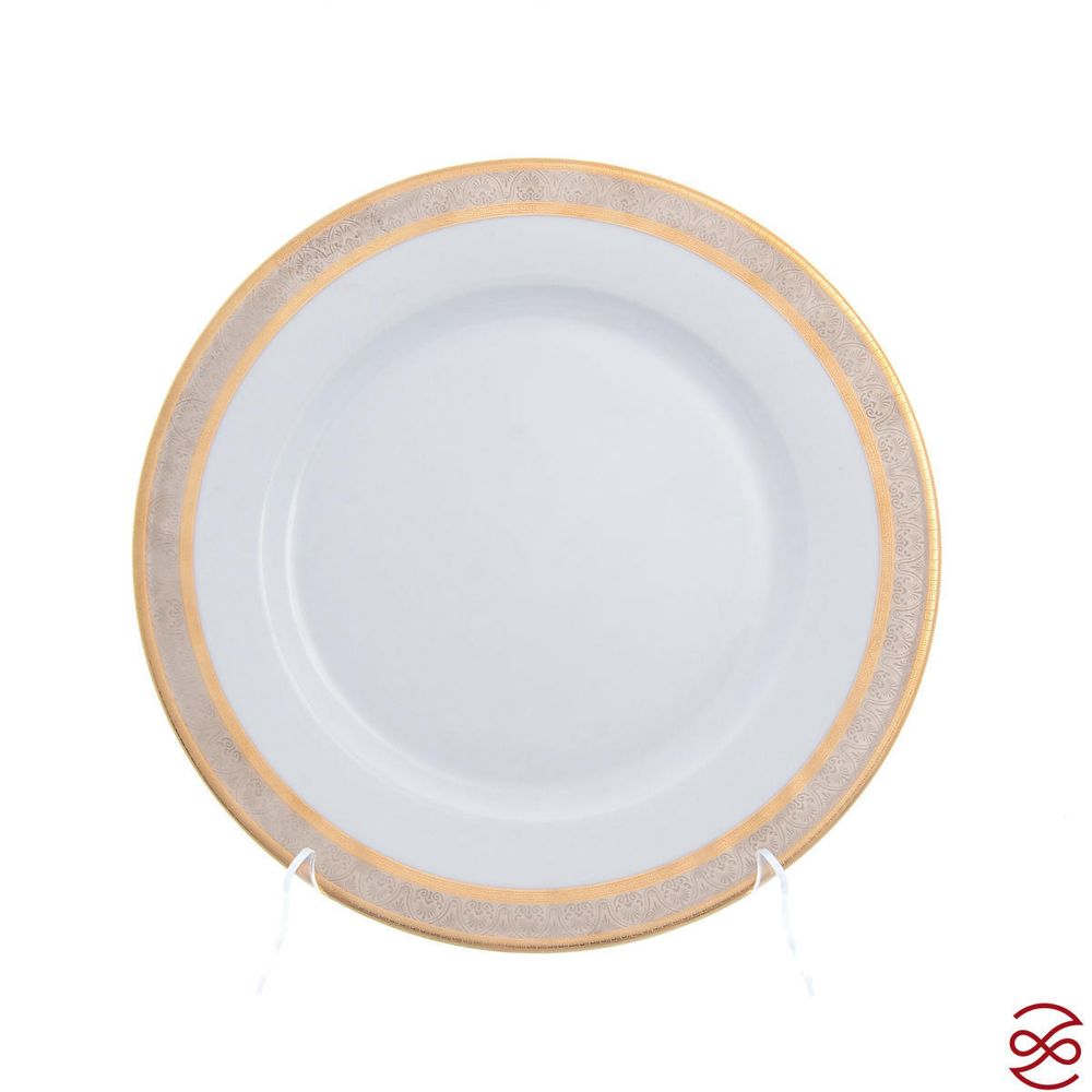 Столовый сервиз на 6 персон Thun Опал широкий кант платина золото 28 предметов