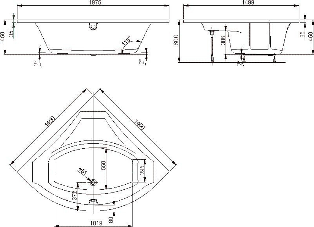 Акриловая ванна VAGNERPLAST VERONELA CORNER 140