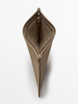 Massimo Dutti Кошелек из замши с узлом, песочный