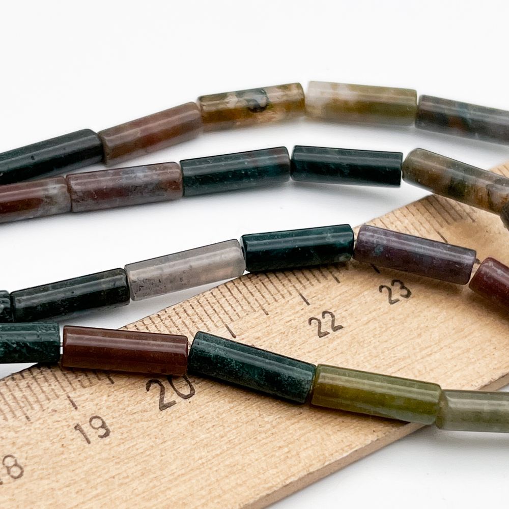 "Индийский агат" бусины (халцедон), размер около 13,5*4 мм, цена за 13-14 шт (1/2 нити)