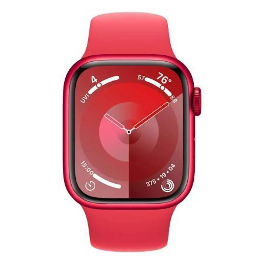 Apple Watch Series 9, 41 мм, из алюминия цвета (PRODUCT)RED, спортивный ремешок