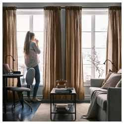 IKEA DYTÅG  (ИКЕА ДЙТÅГ)  -  Штора, 2 шт, на ленте/темно-бежевая, 145x300 см