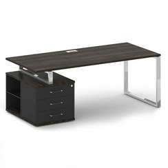 Shift Стол руководителя с опорной тумбой, левый SK.SRT-200 (L) Дуб Мали/Антрацит 2000*904*753