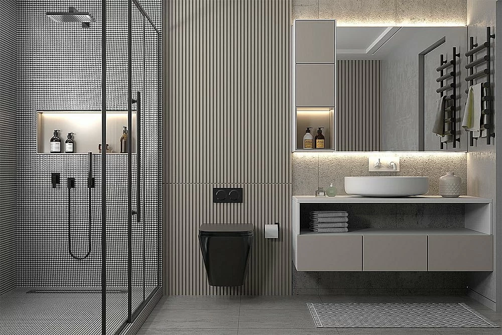 Унитаз подвесной Abber Rechteck AC1201MB-AC0105-AC0120 черный матовый, безободковый, с инсталляцией, с крышкой микролифт, с кнопкой хром