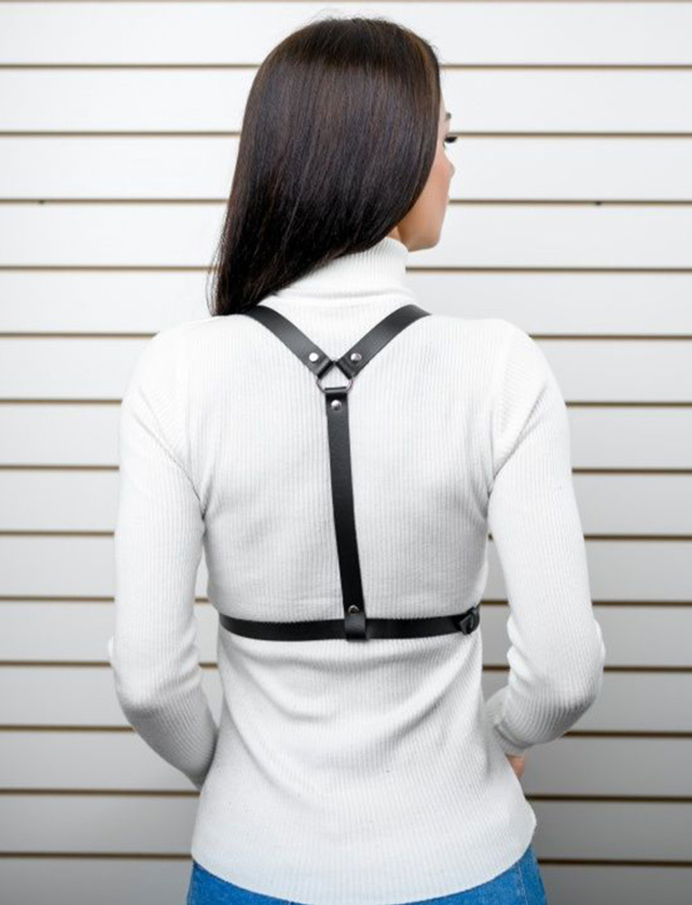 Черная кожаная портупея БДСМ Арсенал Lady's Arsenal Demetra 300-01