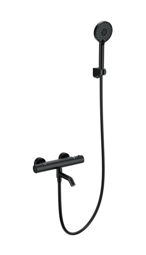 Смеситель для ванны с душем и термостатом WONZON & WOGHAND, Черный матовый (WW-B3029-A1-MB)