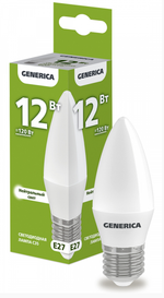 GENERICA IEK Лампа светодиод 12Вт свеча Е27 4000К