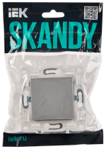 SKANDY Выключатель 1-клавишный кнопочный 10А SK-V14S серебряный IEK