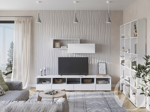 Гостиная "Хелен" (белый/белый шагрень)