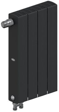 Радиатор Rifar SUPReMO Ventil 500 "антрацит" (RAL 7016) - 4 секции подключение нижнее (левое)