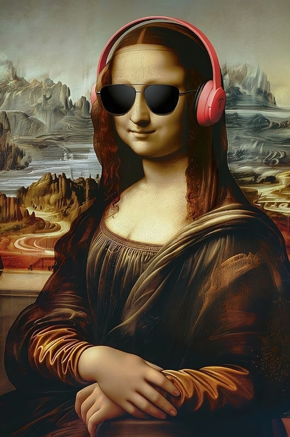 Открытка "Мона Лиза в наушниках" 105х156 (АртДизайн)