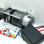 Лебедка электрическая 12V Electric Winch 12000lbs / 5443 кг (блок управления влагозащищен IP66) стальной трос (ЧУГУННЫЙ КЛЮЗ) 4413CH