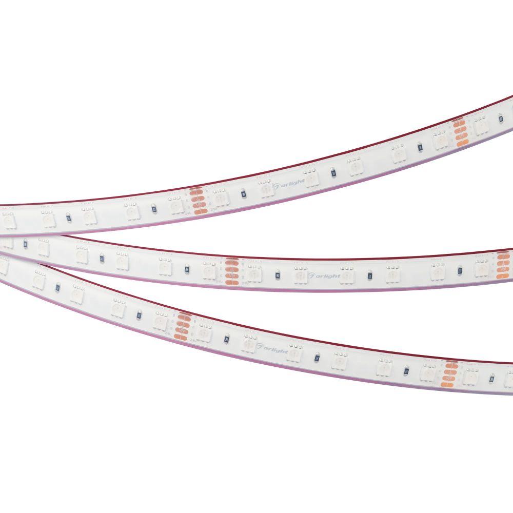 Светодиодная лента герметичная RTW-PFS-B60-13mm 24V RGB (14.4 W/m, IP68, 5060, 5m) (Arlight, 14.4 Вт/м, IP68) 033791