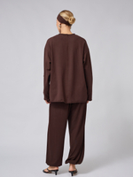 Лонгслив оверсайз коричневый