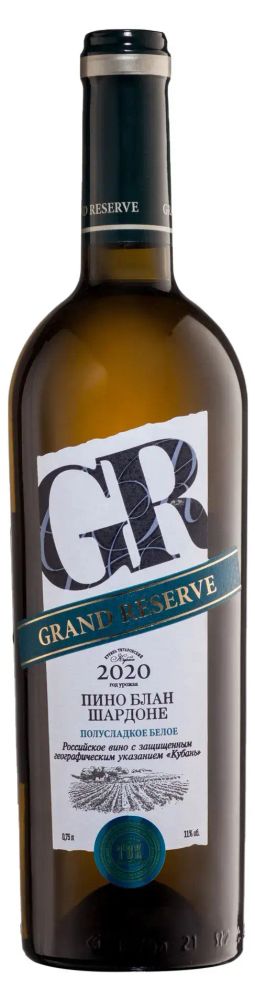 Вино Гранд Резерв Пино Блан Шардоне п/слад бел 0,75 11%  ТВК-Кубань Россия