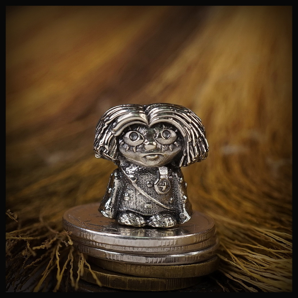 Темлячная бусина "Домовенок" для ножей , мельхиор